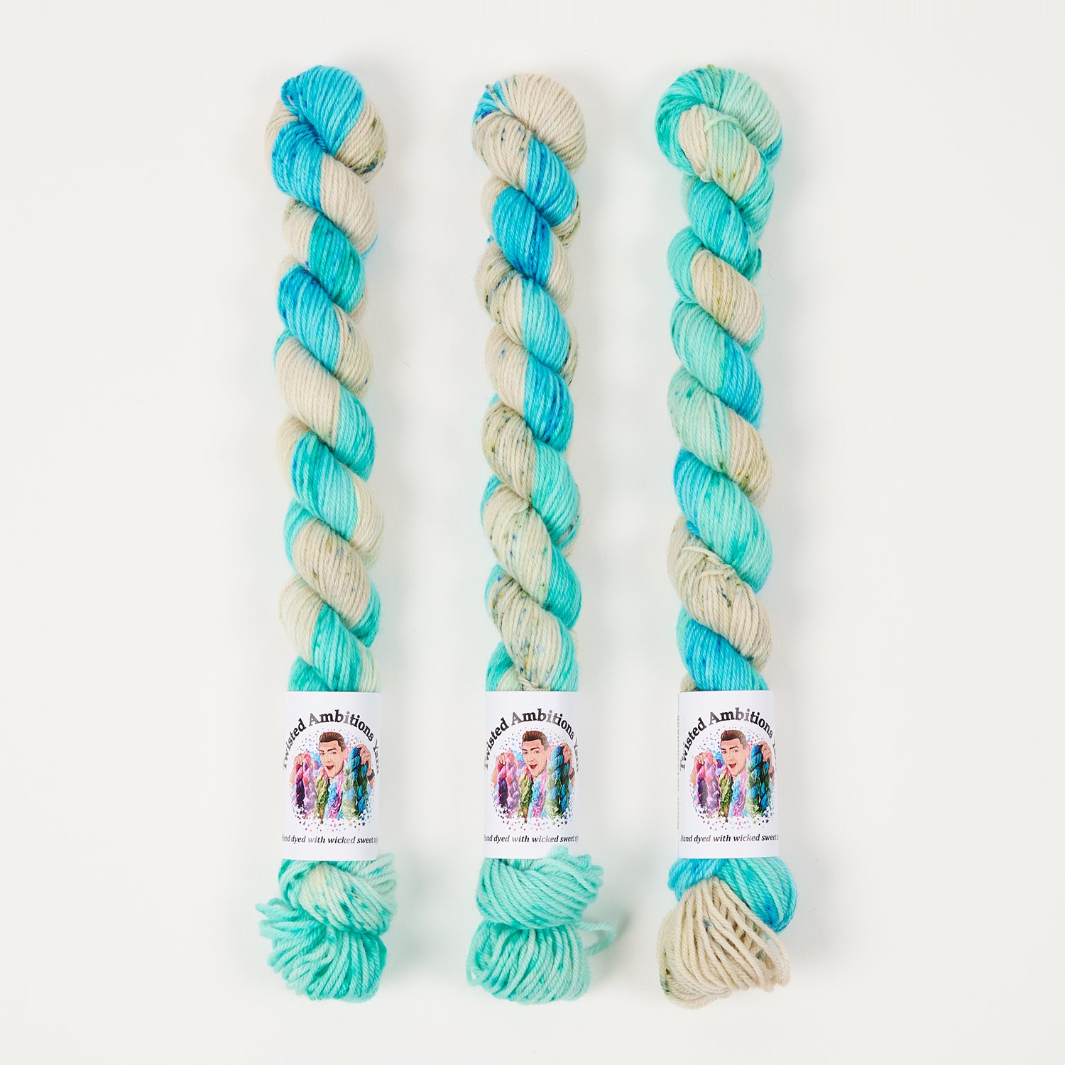 Twisted Ambitions SWEET SOCK MINI - TIDAL WAVE Merino wool Nylon Fingering multicolour turquoise Yarn