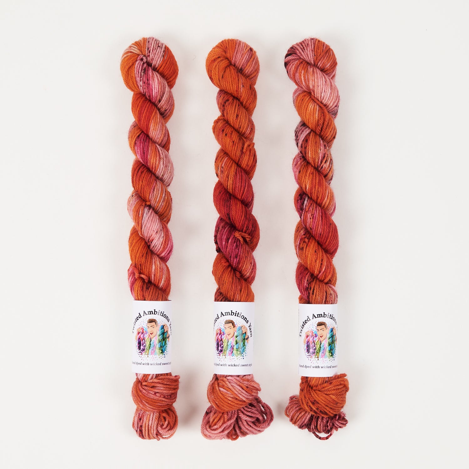 Twisted Ambitions SWEET SOCK MINI - TIGER LILY Merino wool Nylon Fingering orange Yarn
