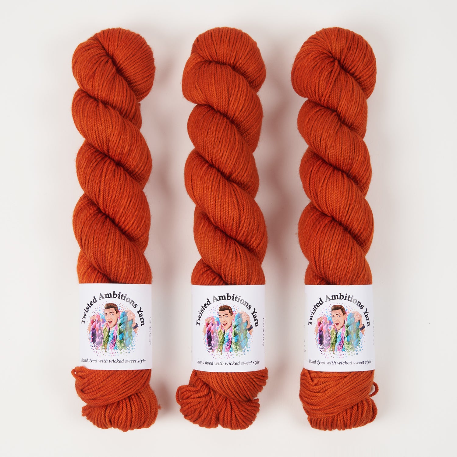 Twisted Ambitions WICKED DK - AMBER Merino wool DK orange Yarn