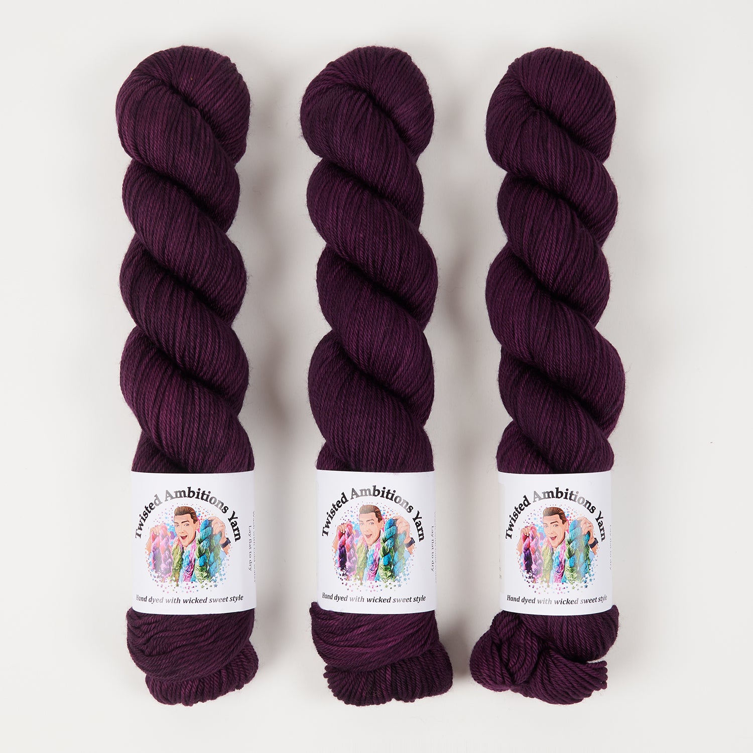 Twisted Ambitions WICKED DK - AUBERGINE Merino wool DK purple Yarn