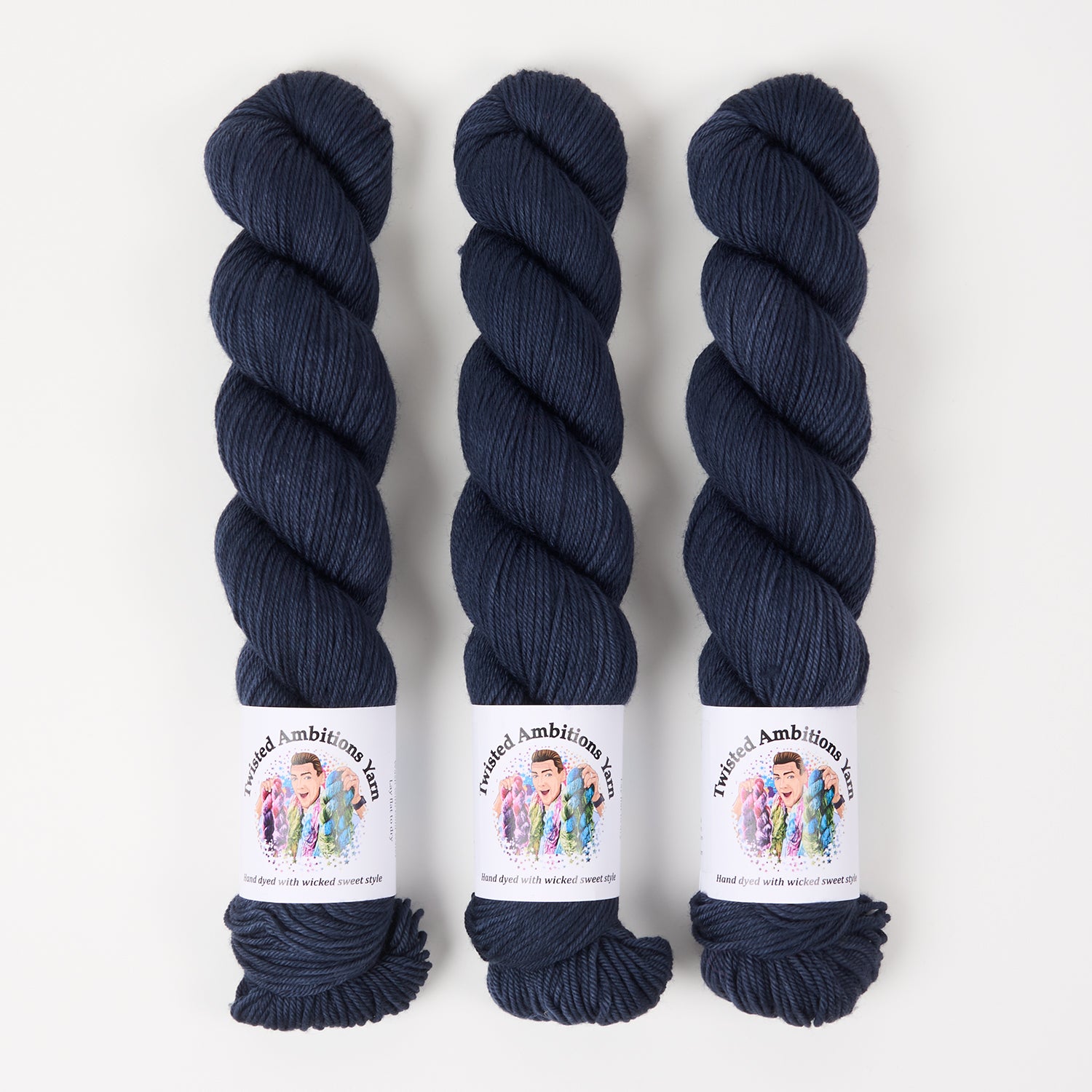 Twisted Ambitions WICKED DK - CHARRED Merino wool DK grey blue Yarn