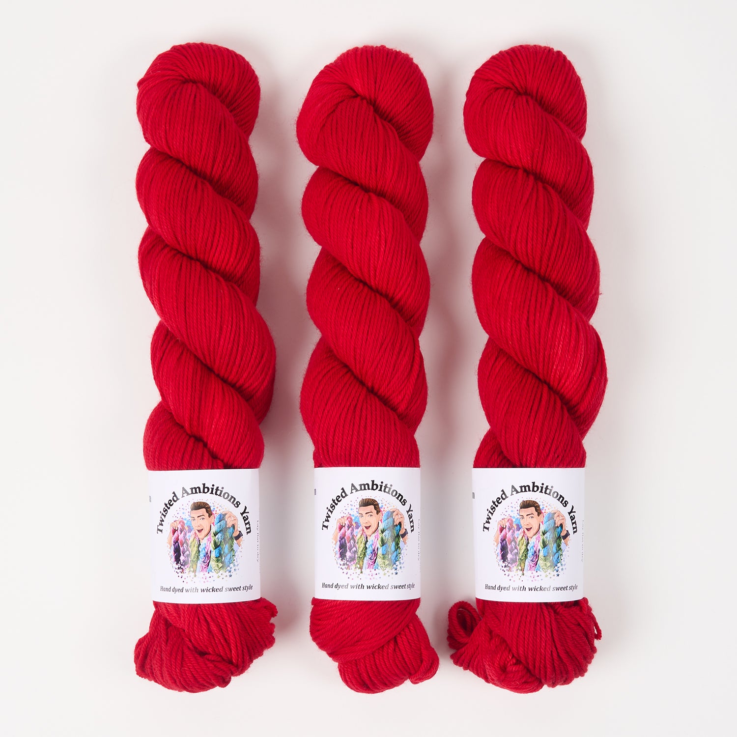 Twisted Ambitions WICKED DK - CHERRY BLOSSOM Merino wool DK red Yarn