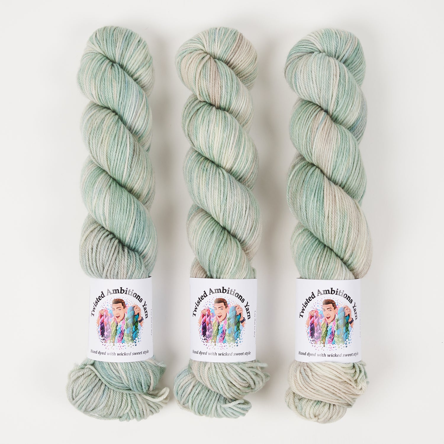 Twisted Ambitions WICKED DK - HAZE Merino wool DK green Yarn