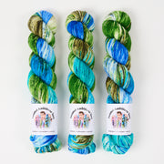Twisted Ambitions WICKED DK - ISLAND GETAWAY Merino wool DK green blue Yarn