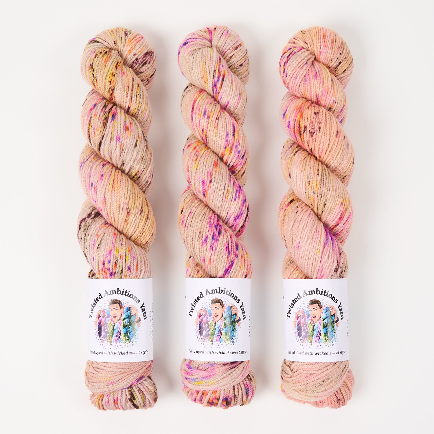 Twisted Ambitions WICKED DK - LA VIE BOHEME Merino wool DK pink beige Yarn