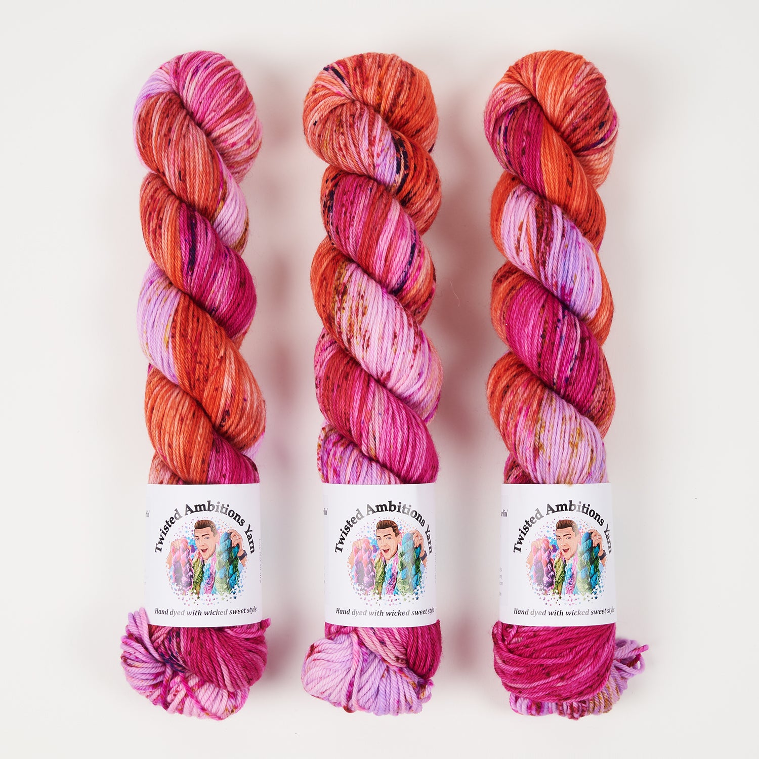 Twisted Ambitions WICKED DK - LOVE, SWEET LOVE, DARLIN' Merino wool DK red pink Yarn
