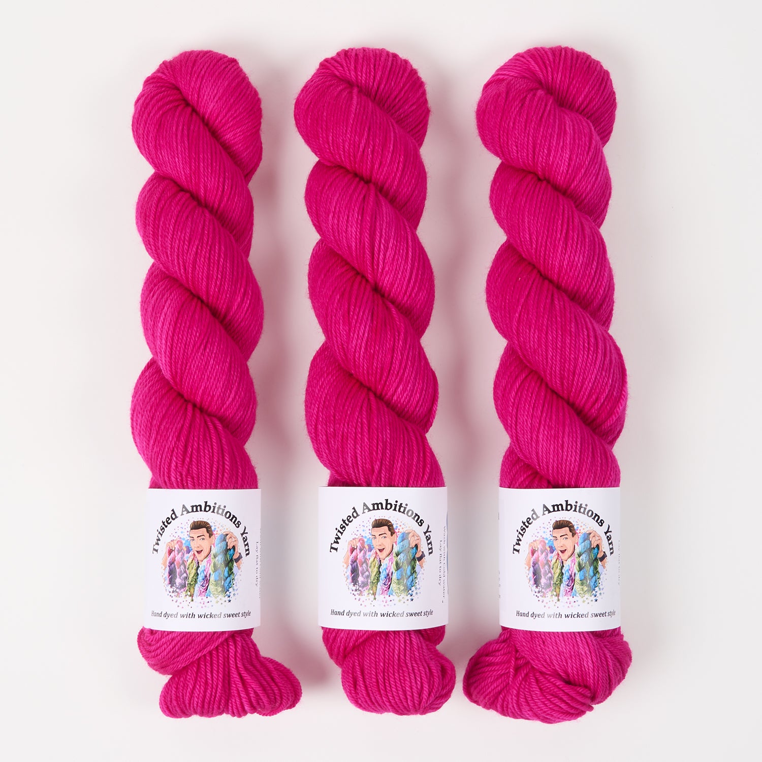 Twisted Ambitions WICKED DK - MAGENTA Merino wool DK pink Yarn