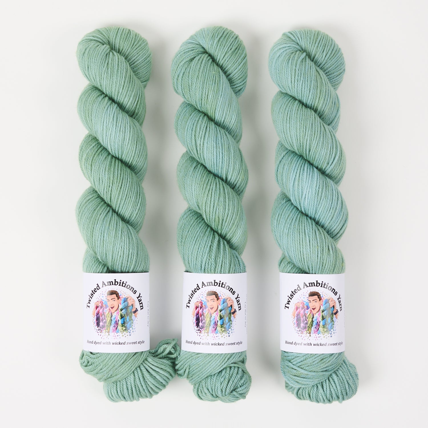 Twisted Ambitions WICKED DK - SAGE Merino wool DK green Yarn