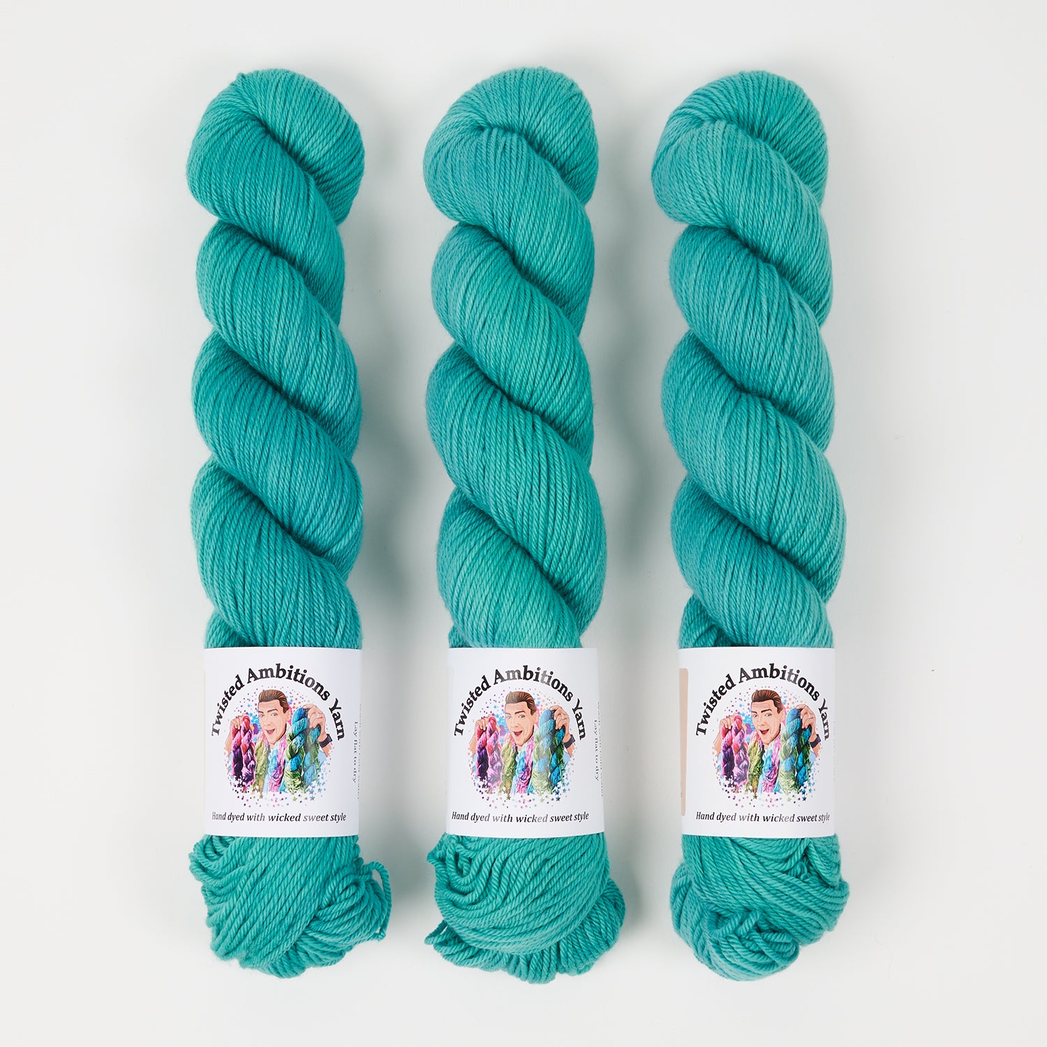 Twisted Ambitions WICKED DK - SEA GLASS Merino wool DK turquoise Yarn
