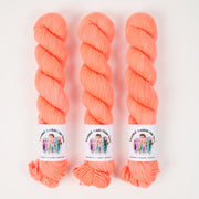 Twisted Ambitions WICKED DK - SUNRISE Merino wool DK coral neon Yarn