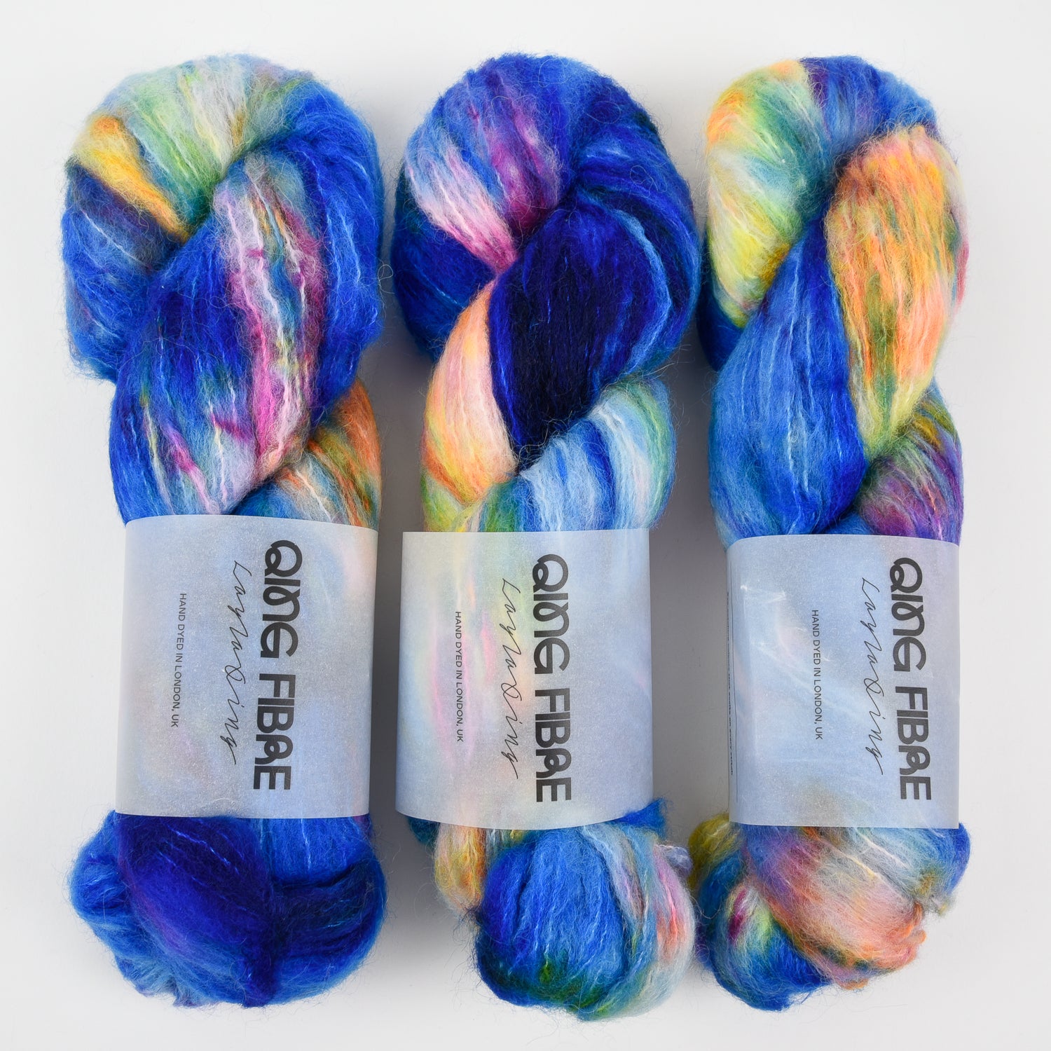 Qing Fibre MELTED BABY SURI - UNDERWATER Alpaca Merino wool Silk Sport blue Yarn