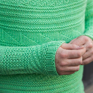 WESTKNITS SAMPLE - MINT CARGO COLLAGE SWEATER