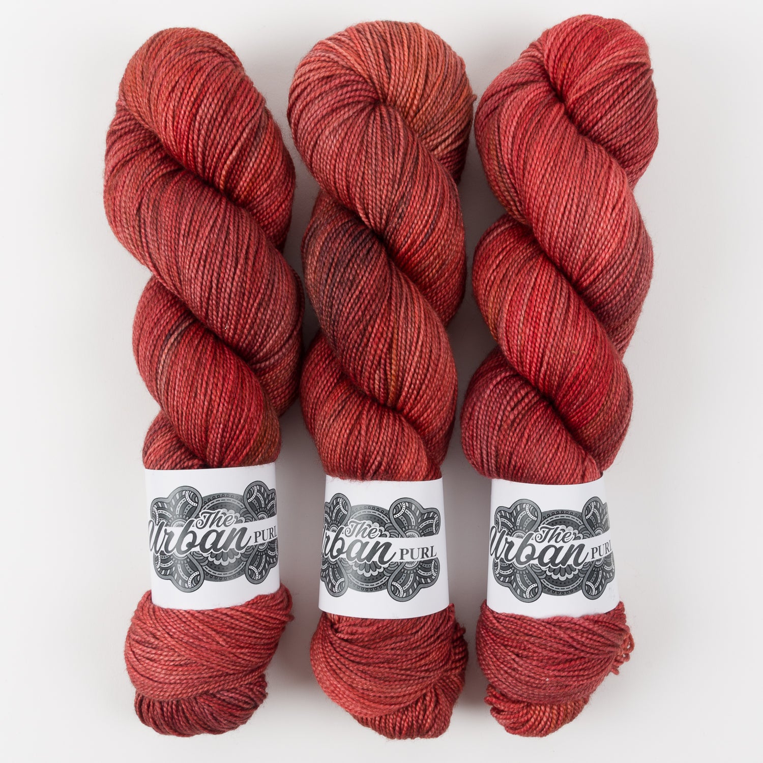 The Urban Purl LUX HI TWIST - PAGODA Merino wool Silk Fingering red Yarn