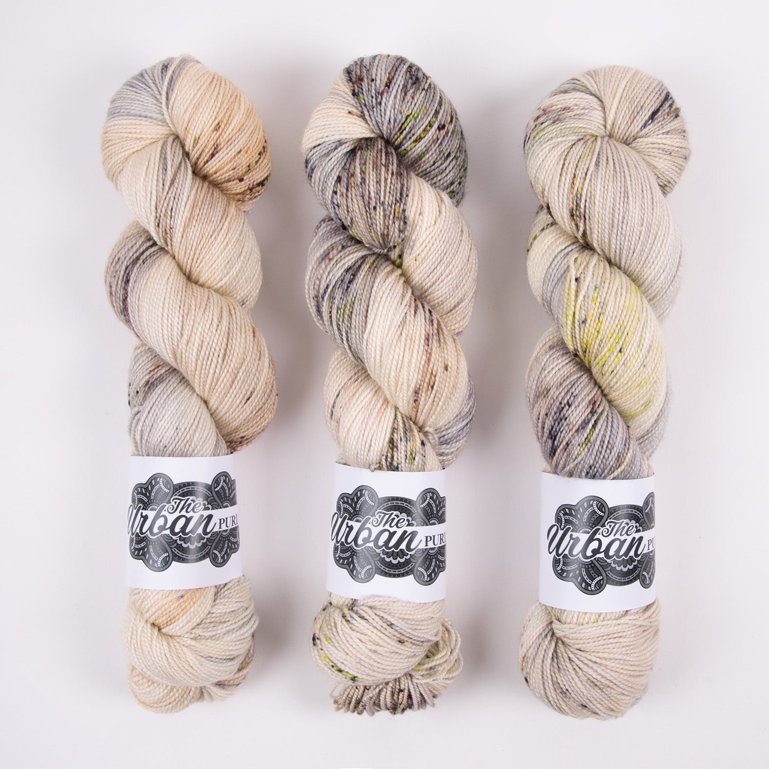 The Urban Purl LUX HI TWIST - URBAN SPRAWL Merino wool Silk Fingering white Yarn