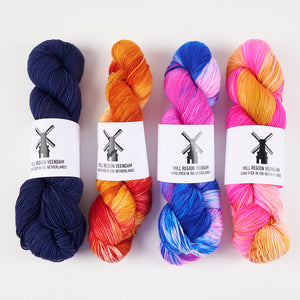 Bresni's Wool VEENDAM KIT - FIREWORKS Merino wool Nylon Fingering multicolour Quick Kits