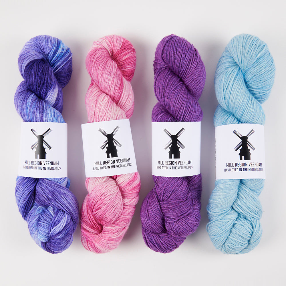 Bresni's Wool VEENDAM KIT - HYACINTH FIELDS Merino wool Nylon Fingering Quick Kits