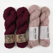 Qing Fibre VELVETEEN MUSHROOM Alpaca Merino wool Silk Mixed Weight Quick Kits