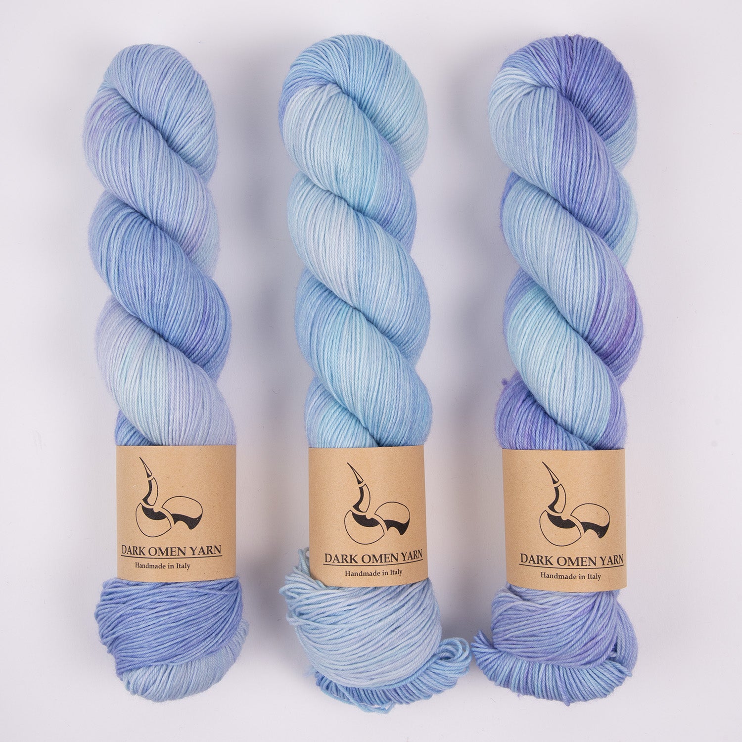 Dark Omen Yarn MERINO SOCK - VAPORWAVE SKY Merino wool Nylon Fingering blue Yarn