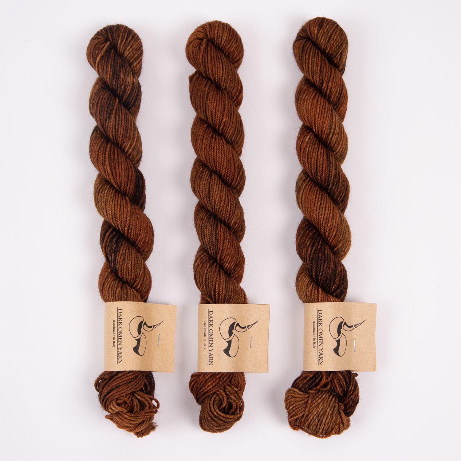 Dark Omen Yarn MERINO SOCK MINI - VASSAGO Merino wool Nylon Fingering brown Yarn