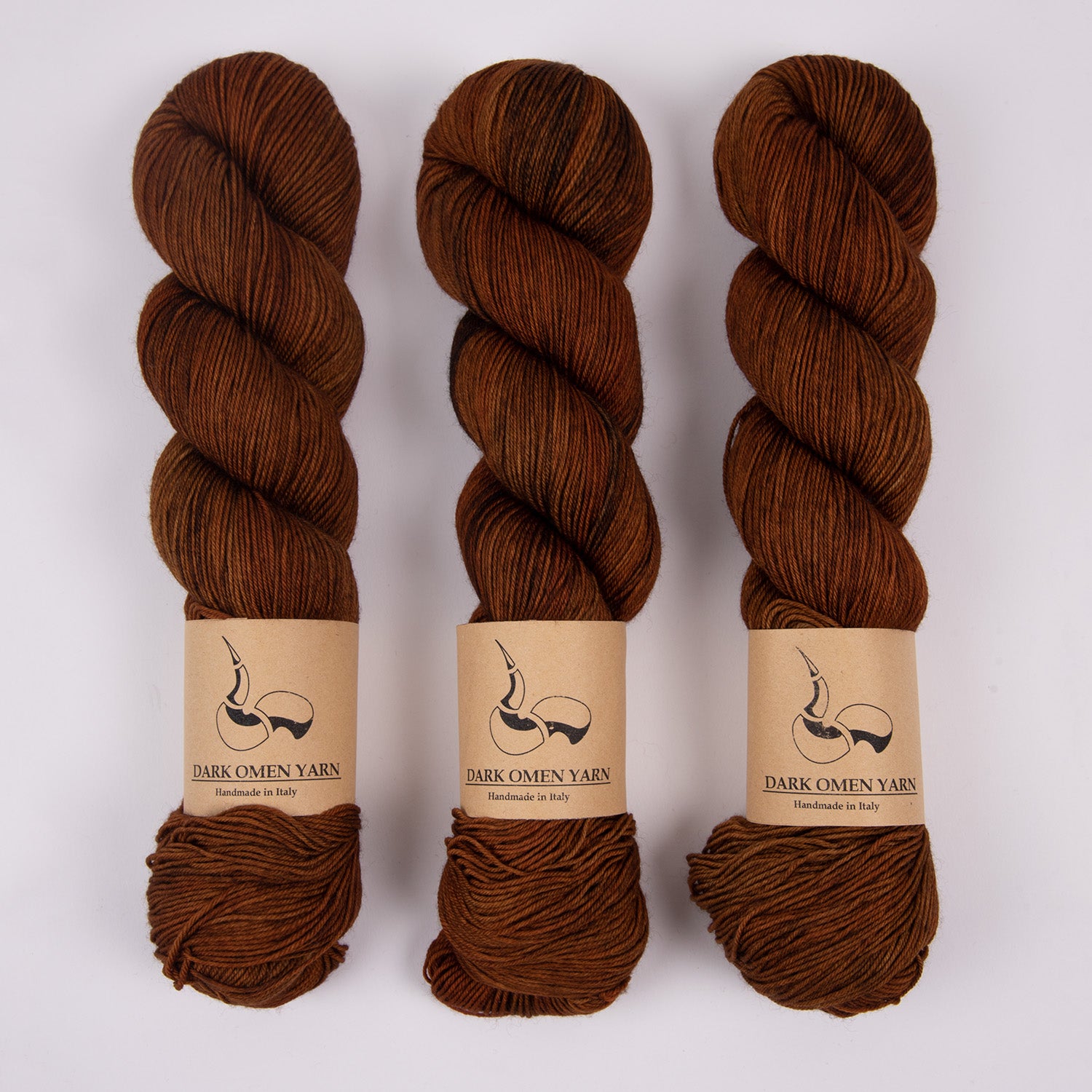 Dark Omen Yarn MERINO SOCK - VASSAGO Merino wool Nylon Fingering brown Yarn