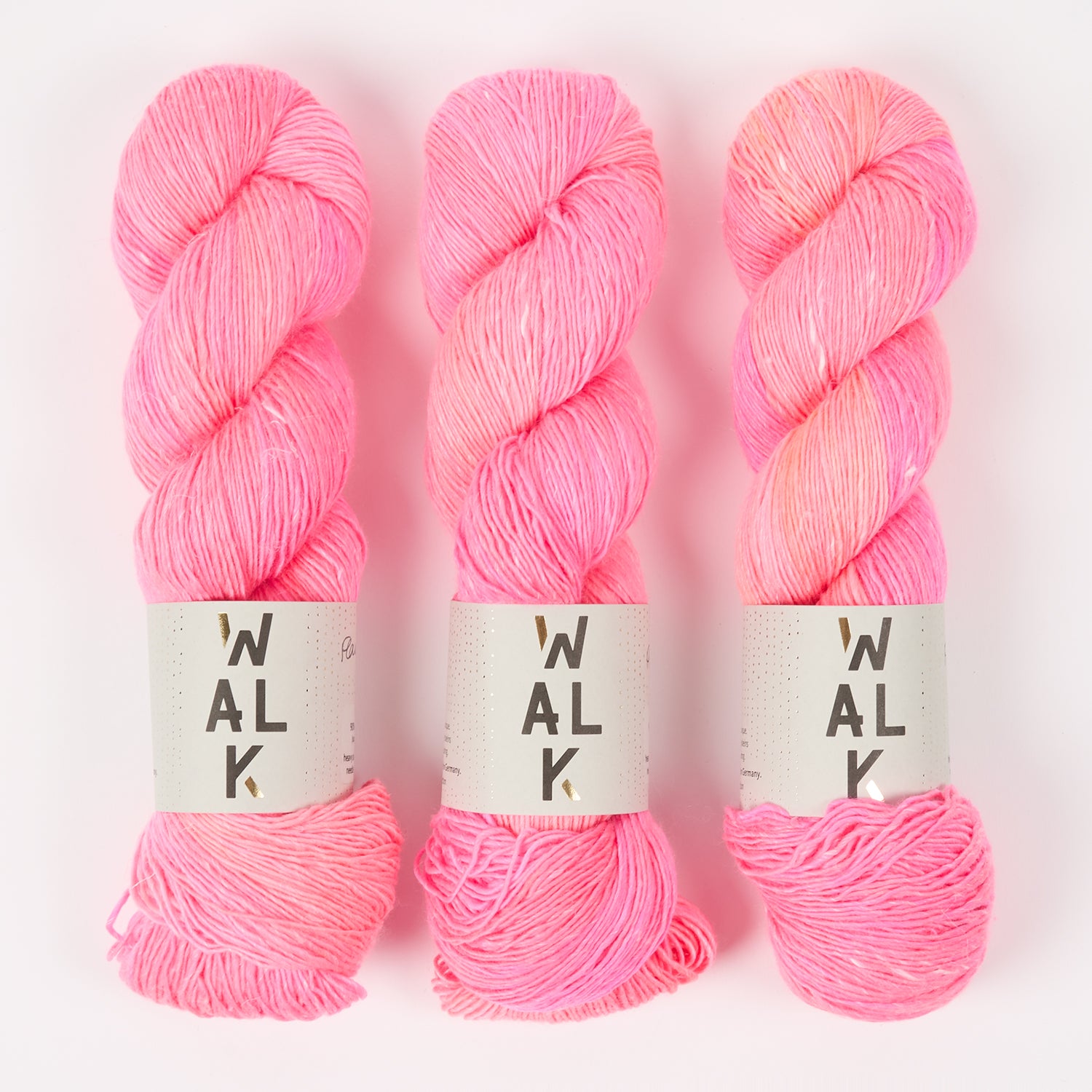 WALK Collection MERLINO - FLAMINGO PINK Merino wool Linen Fingering pink neon Yarn