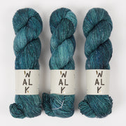 WALK Collection MERLINO - MANHATTAN BEACH WAVE Merino wool Linen Fingering turquoise Yarn