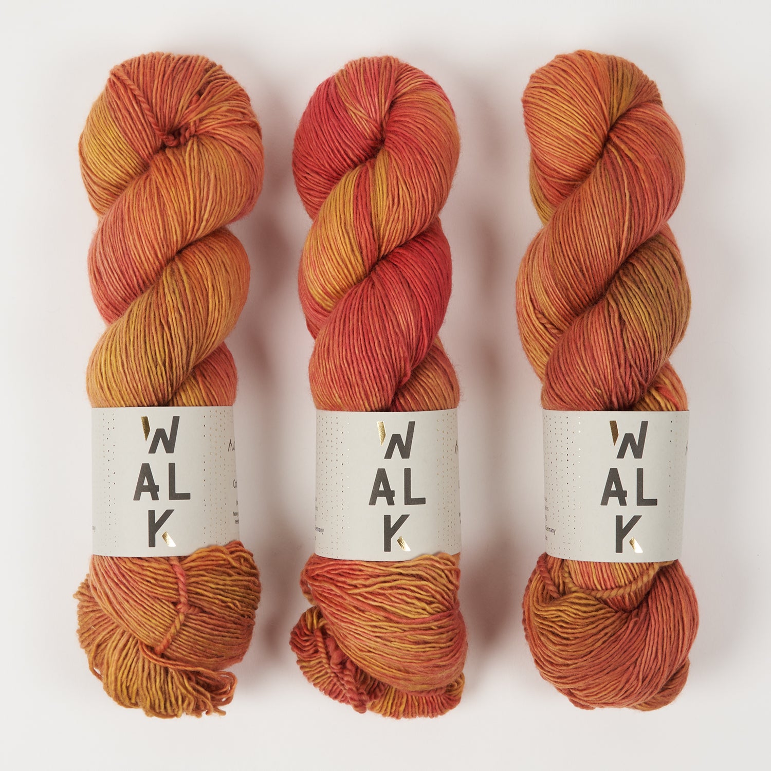 WALK Collection COTTAGE MERINO - AUTUMN GLOW Merino wool Fingering orange Yarn