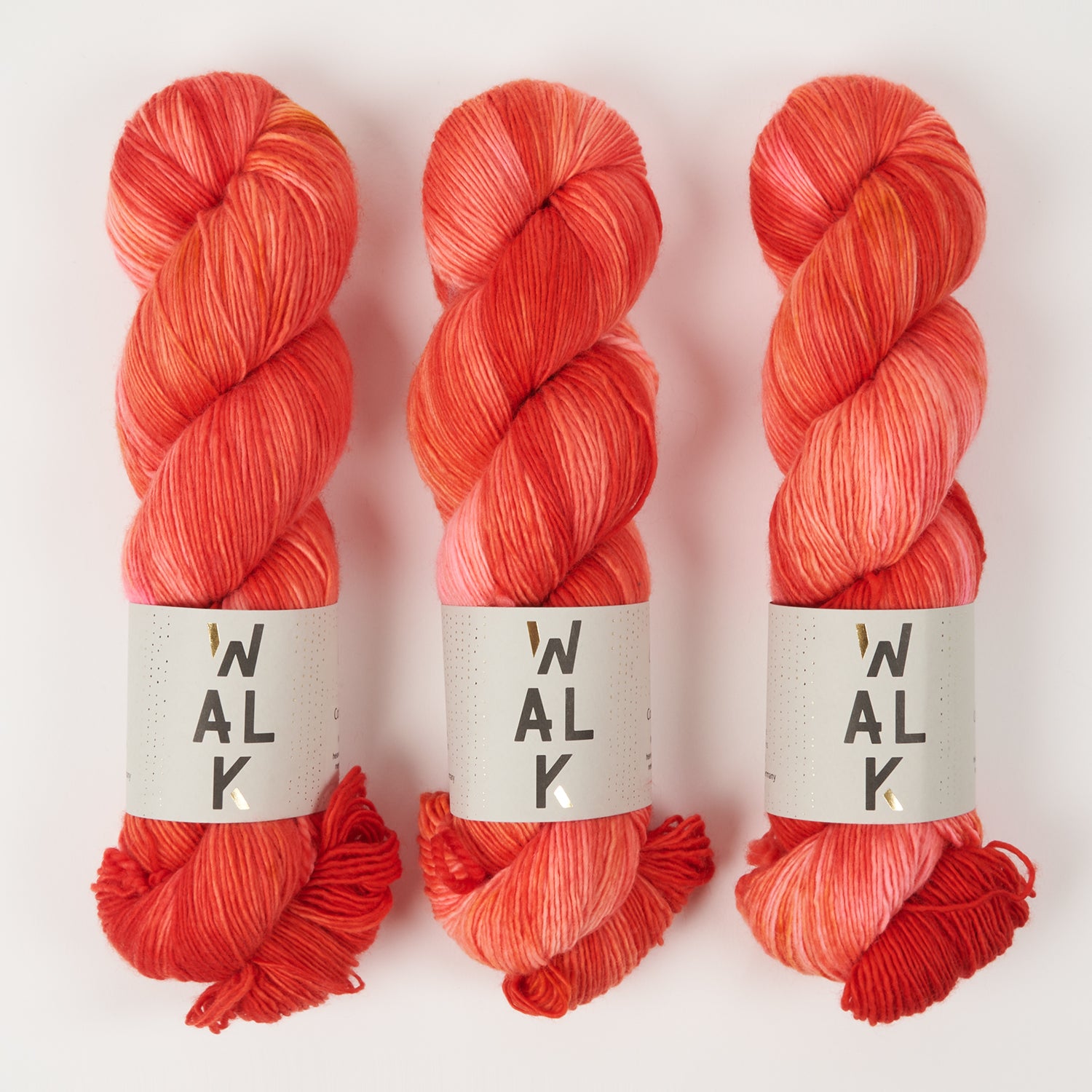 WALK Collection COTTAGE MERINO - LEO Merino wool Fingering coral orange Yarn
