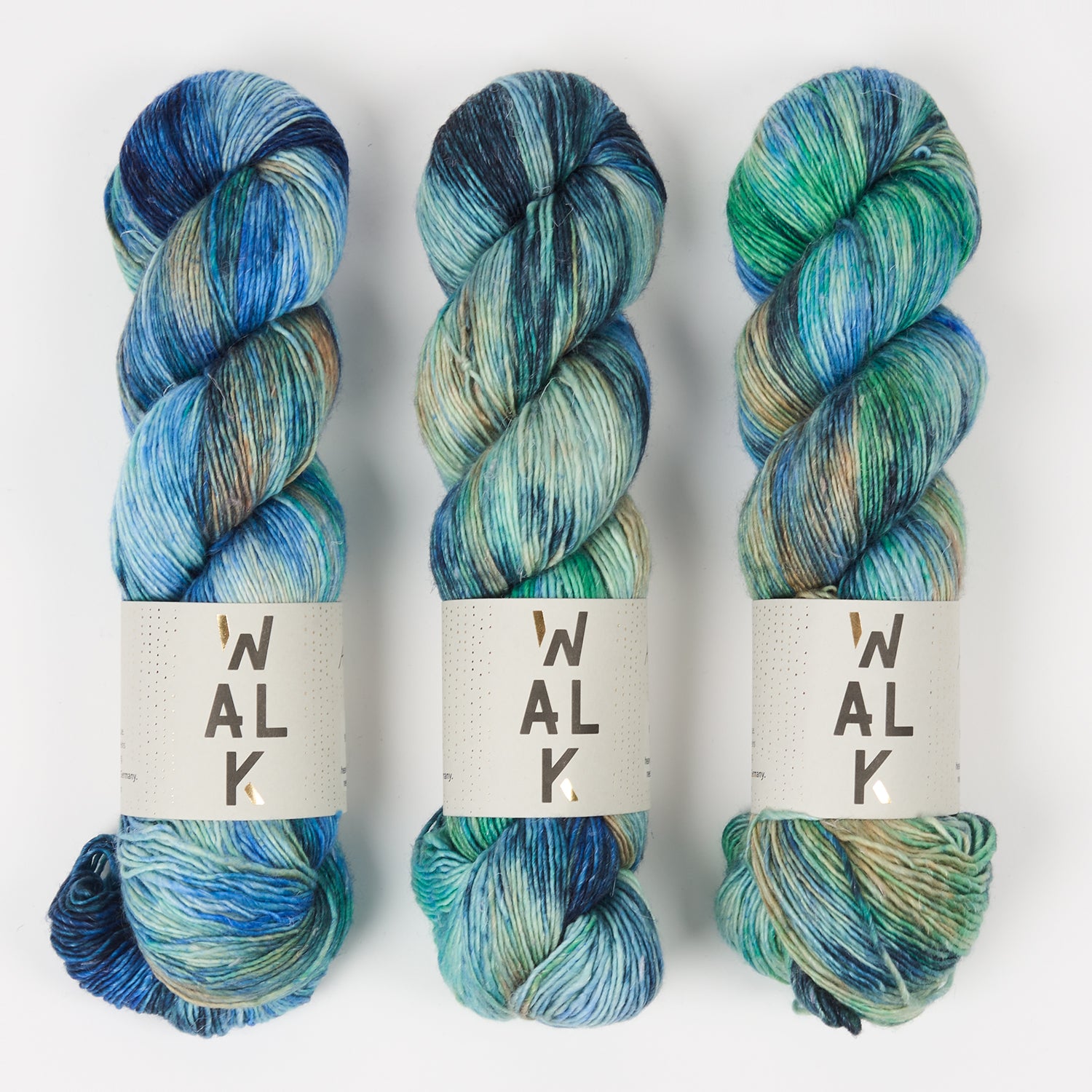 WALK Collection MERLINO - AQUARIUS Merino wool Linen Fingering blue Yarn