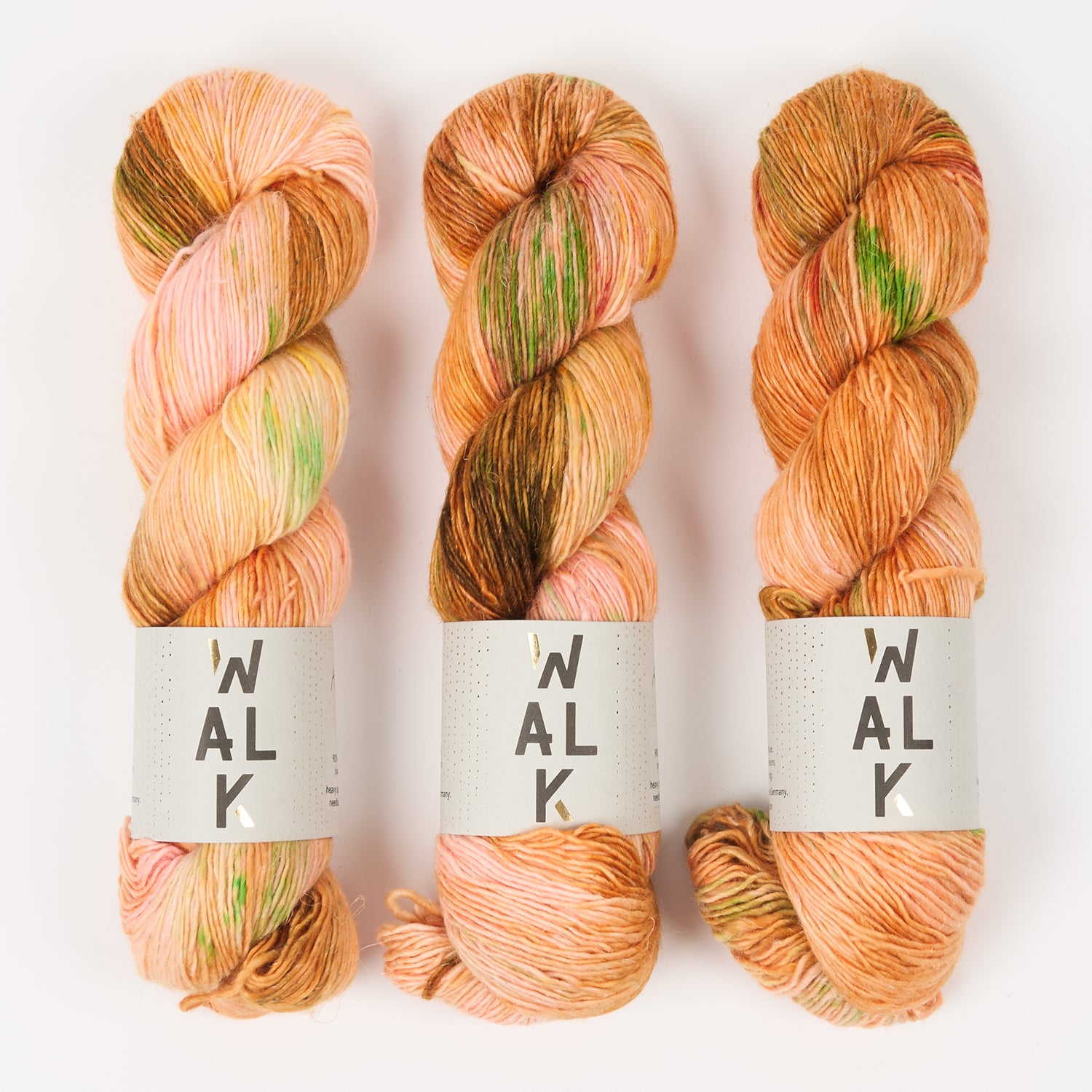 WALK Collection MERLINO - ARIES Merino wool Linen Fingering orange multicolour Yarn