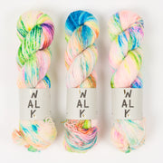 WALK Collection MERLINO - BUBBLES Merino wool Linen Fingering rainbow Yarn