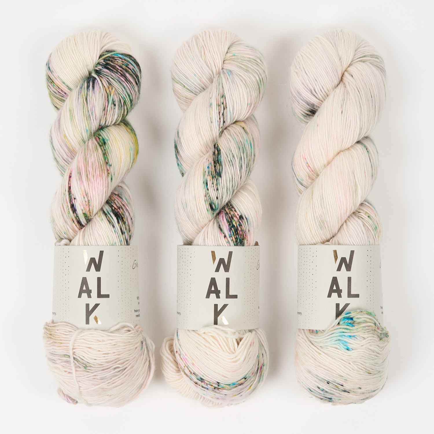 WALK Collection MERLINO - GRUNGE POP Merino wool Linen Fingering multicolour Yarn