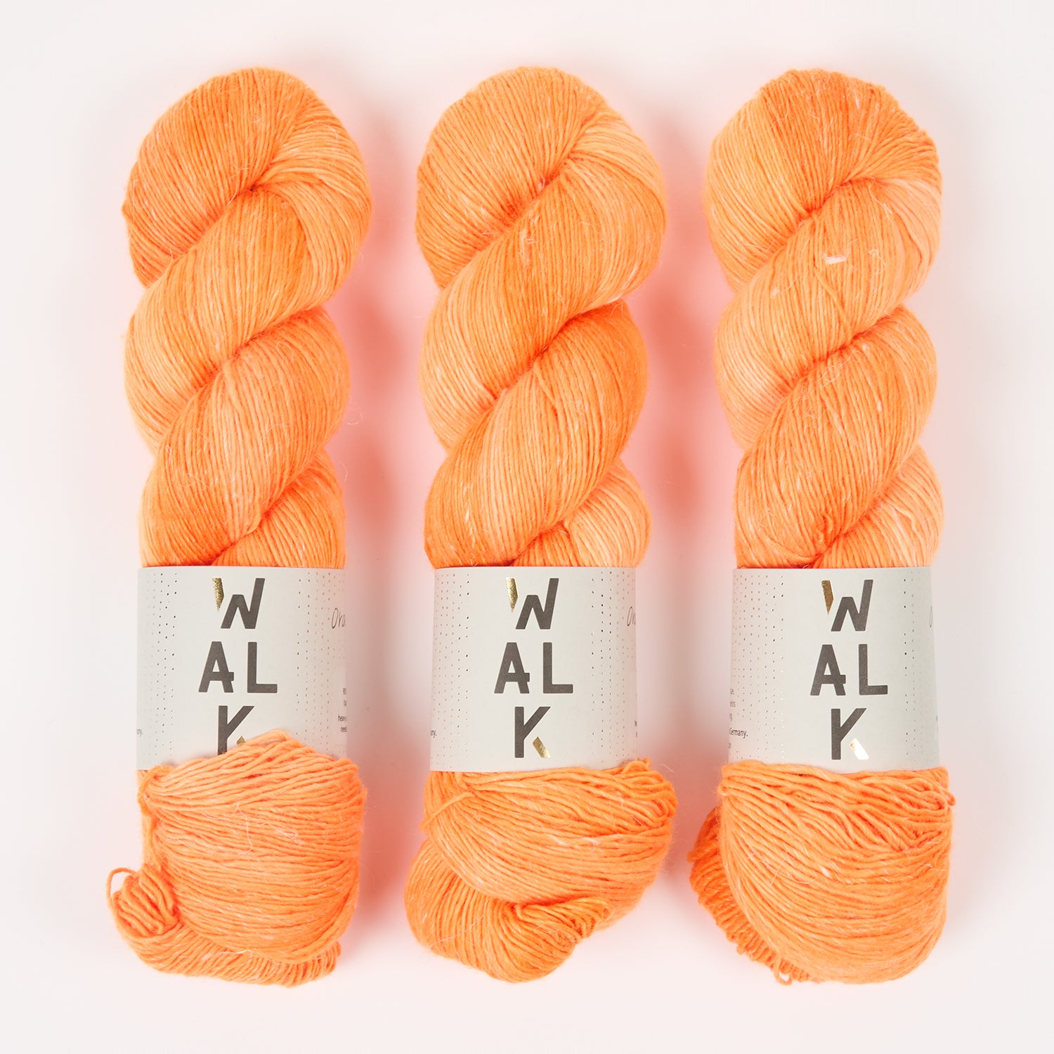 WALK Collection MERLINO - ORANGE PUNCH Merino wool Linen Fingering neon orange Yarn
