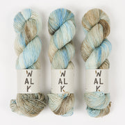WALK Collection MERLINO - PERMAFROST Merino wool Linen Fingering blue Yarn