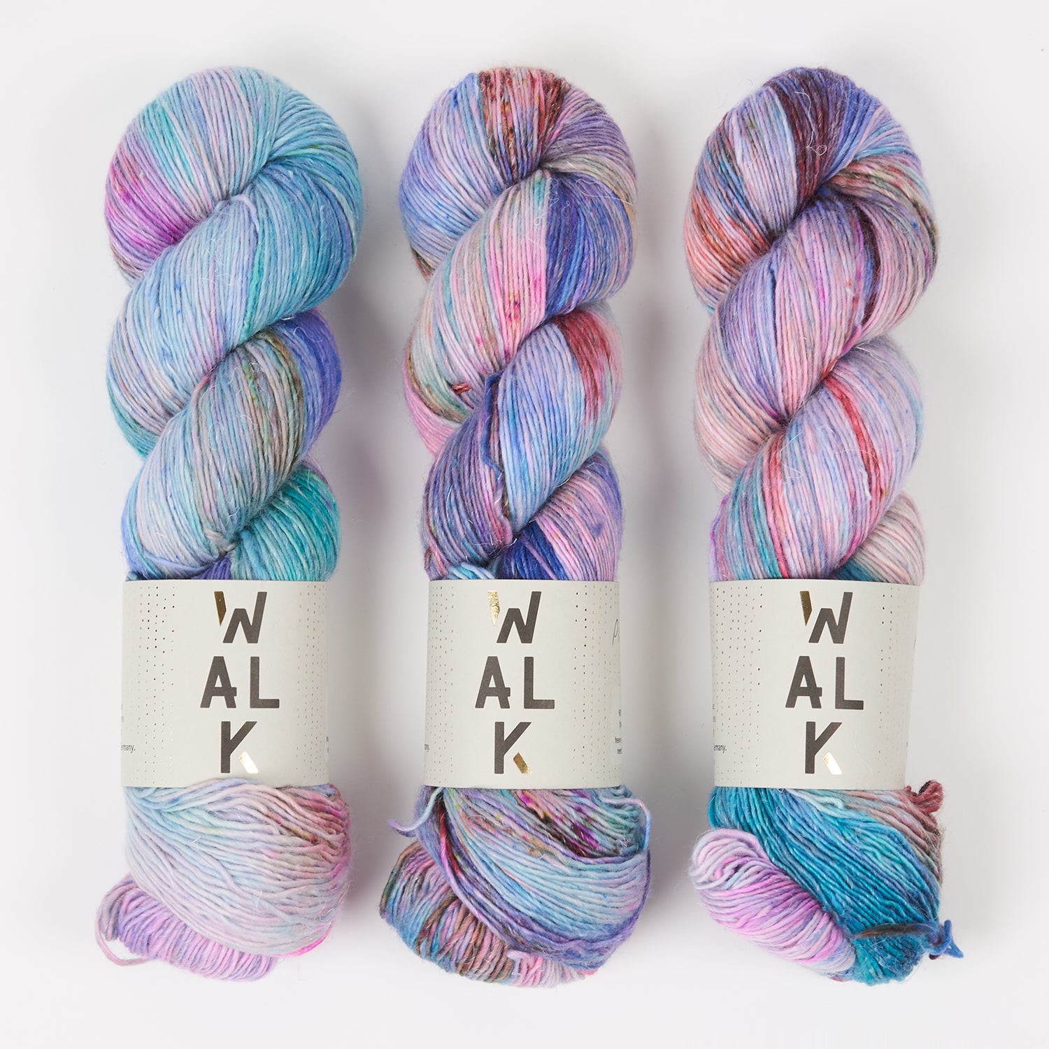 WALK Collection MERLINO - PISCES Merino wool Linen Fingering blue multicolor Yarn