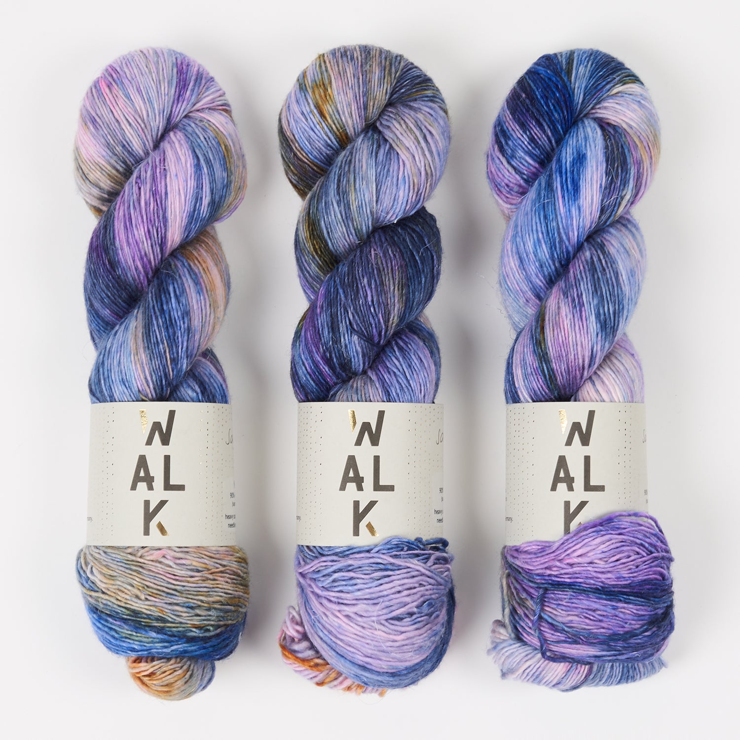 WALK Collection MERLINO - SAGITTARIUS Merino wool Linen Fingering rainbow blue Yarn