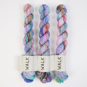WALK Collection TOUGH SOCK MINI - PISCES Merino wool Nylon Fingering blue purple Yarn