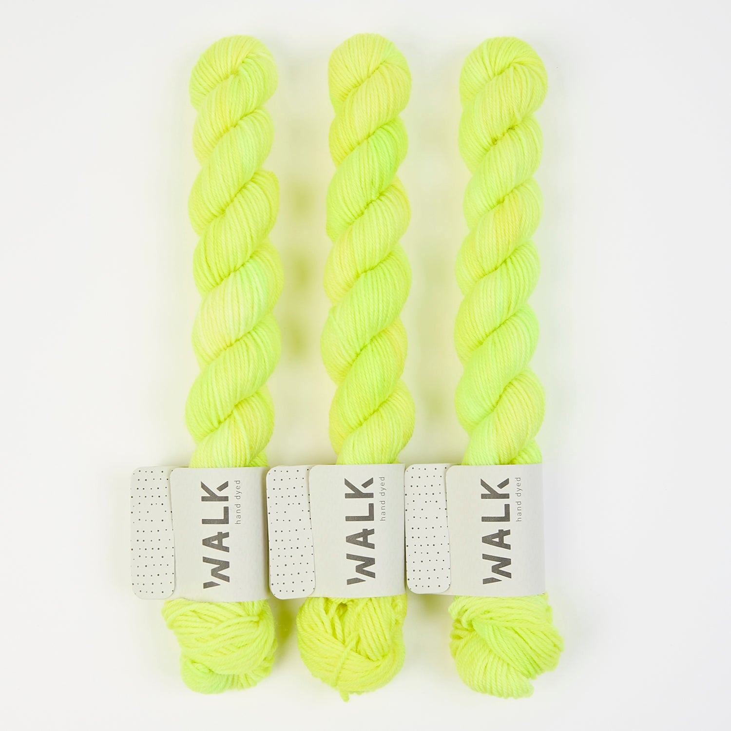 WALK Collection TOUGH SOCK MINI - LEMON & LIME Merino wool Nylon Fingering neon yellow Yarn