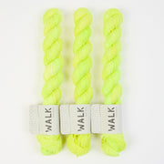 WALK Collection TOUGH SOCK MINI - LEMON & LIME Merino wool Nylon Fingering neon yellow Yarn
