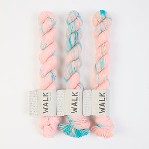 WALK Collection TOUGH SOCK MINI - SANDCASTLE Merino wool Nylon Fingering pink blue Yarn