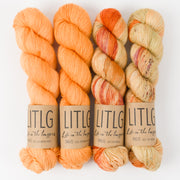 Life in The Long Grass WARM ORANGES Merino wool Fingering Quick Kits