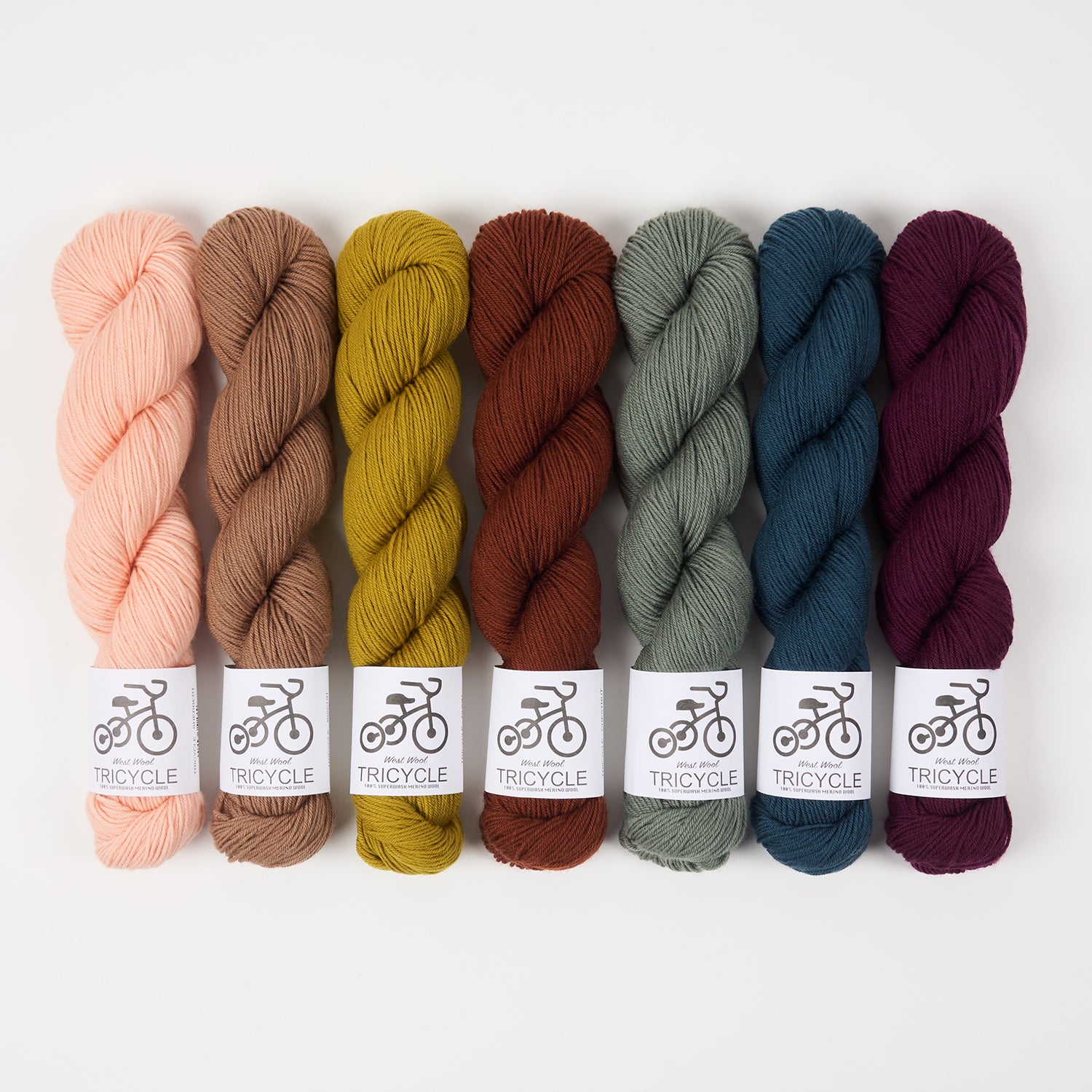 West Wool WESTKNITS KIT - AUTUMN FLOWERS Merino wool Fingering pink yellow green blue Westknits Kits