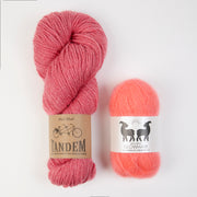West Wool GREYKJAVIK SHAWL - ROSY CHEEKS Mohair Silk Merino wool DK Lace pink Westknits Kits