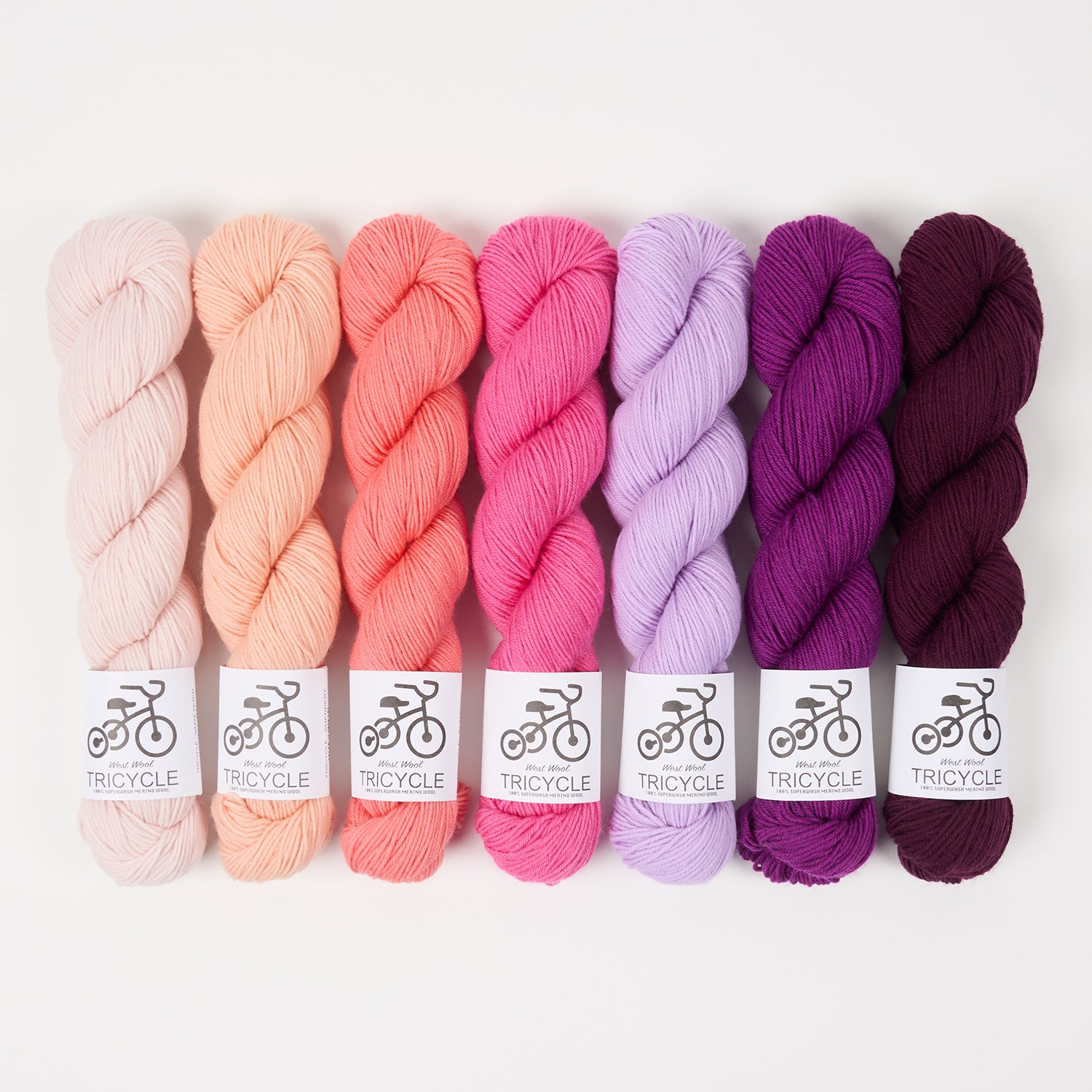 West Wool WESTKNITS KIT - PINK WONDERLAND Merino wool Fingering grey pink purple Westknits Kits