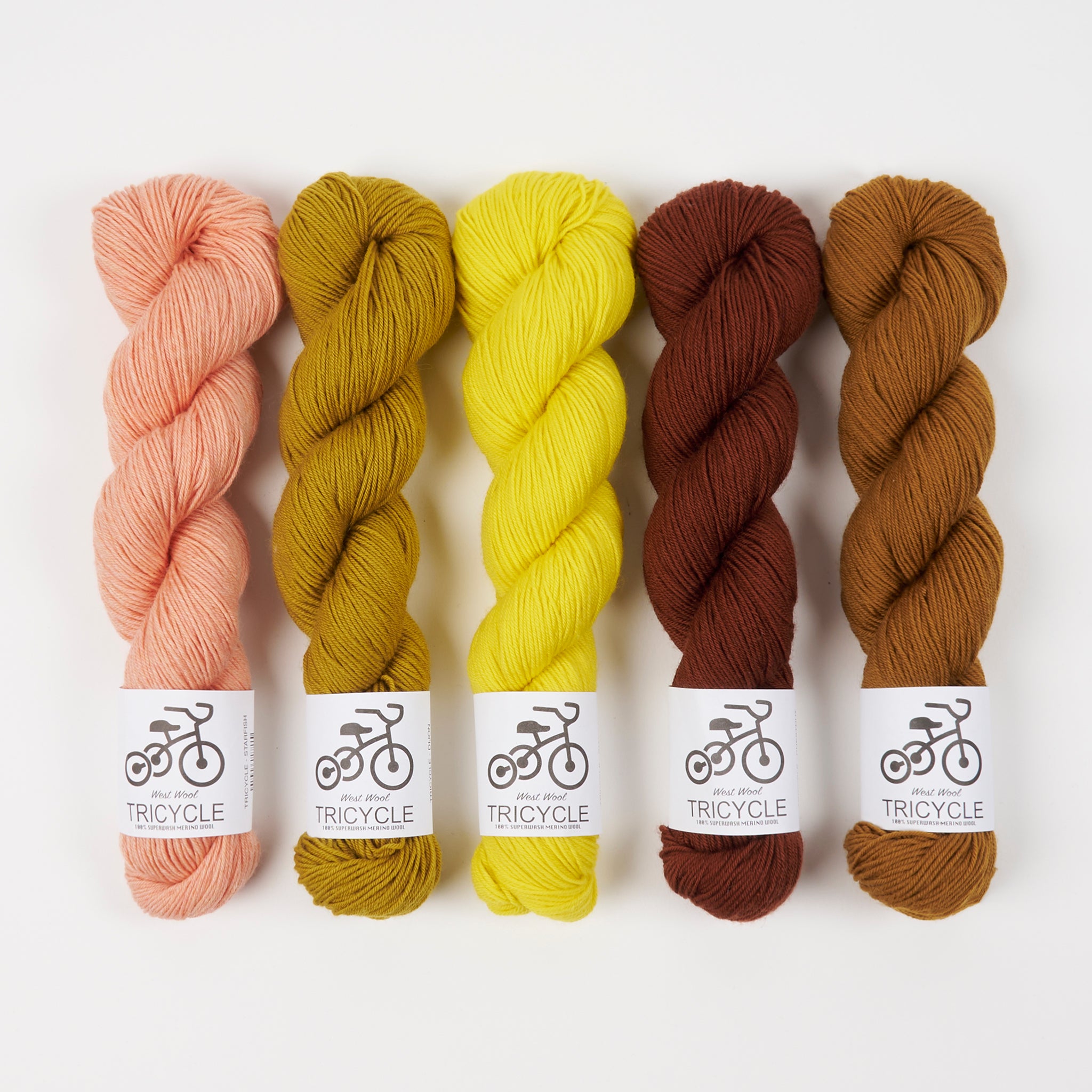West Wool WESTKNITS KIT - CHESTNUT STARFISH Merino wool Fingering peach yellow brown Westknits Kits