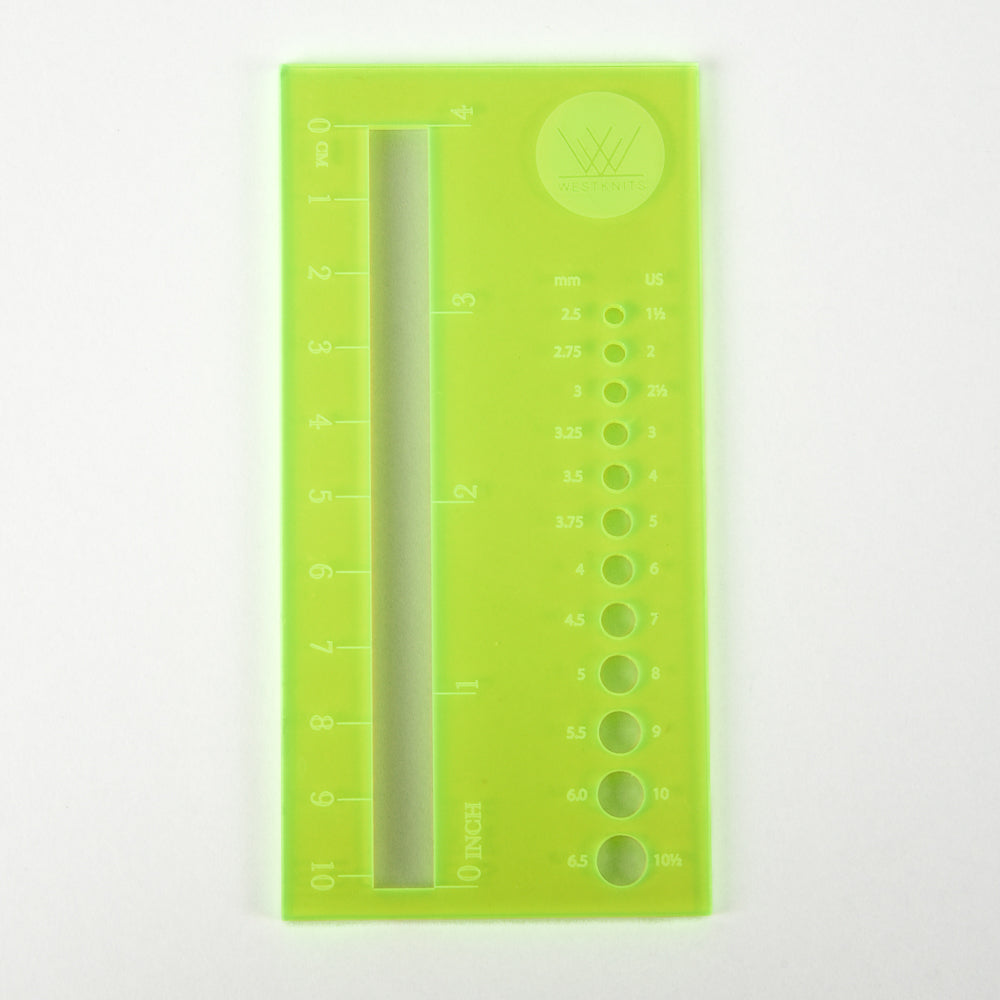 Stephen & Penelope Notions NEON YELLOW NEEDLE GAUGE Tools