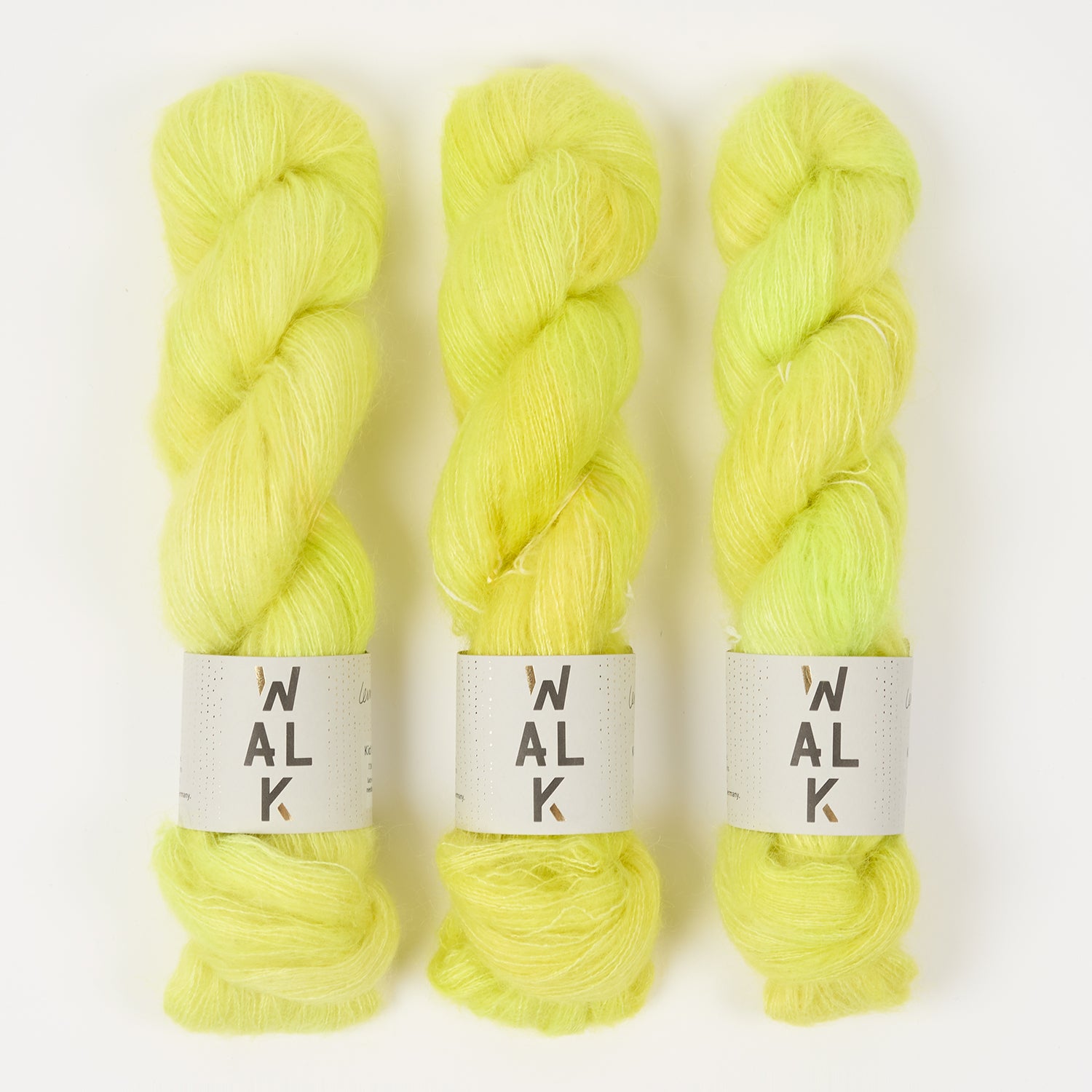 WALK Collection KID MOHAIR LACE - LEMON & LIME Mohair Silk Lace yellow neon Yarn
