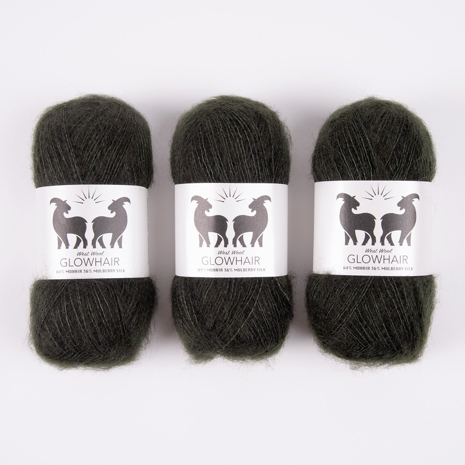 West Wool GLOWHAIR - WELLINGTON Mohair Silk Lace green Yarn