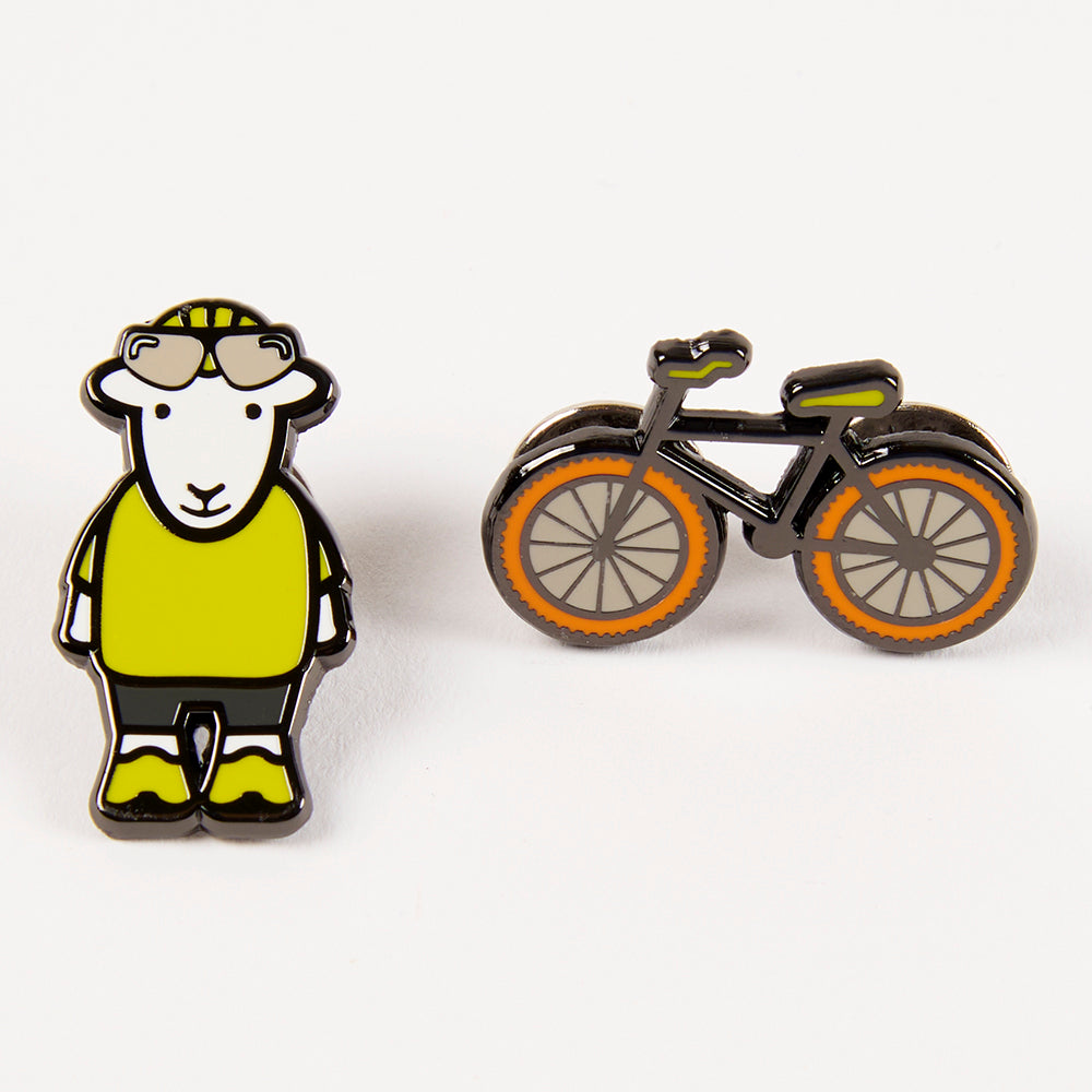 Cyclist Pin Badge Set