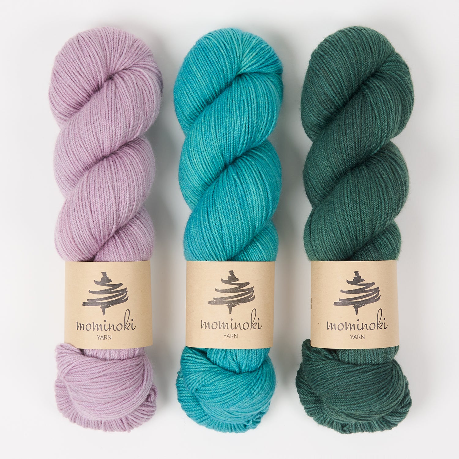 Mominoki Yarn AQUATIC TREE Merino wool Polyamide Fingering Quick Kits
